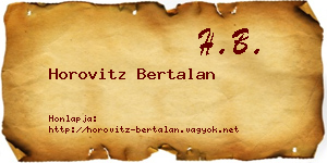 Horovitz Bertalan névjegykártya