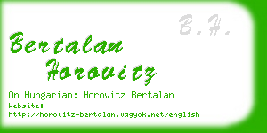 bertalan horovitz business card